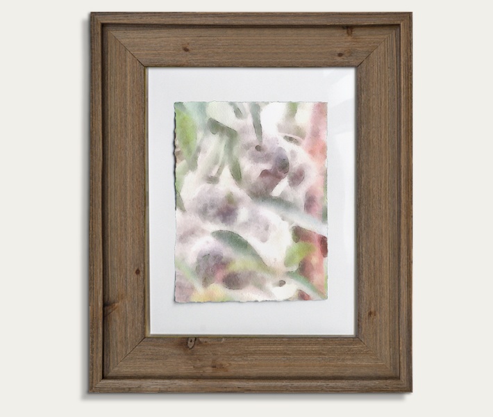 Koala Watercolor Painting 11-by-14 Barnwood Frame V 2