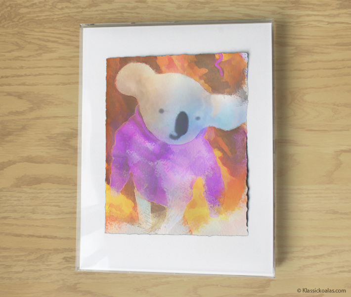 Magic Koalas Watercolor Pastel Painting 11-by-14 Inch Frame 42