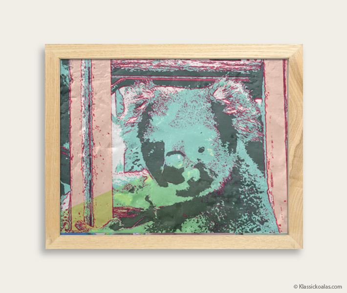 Pop Art Koalas Encaustic Painting 8-by-10 Inch Frame 19
