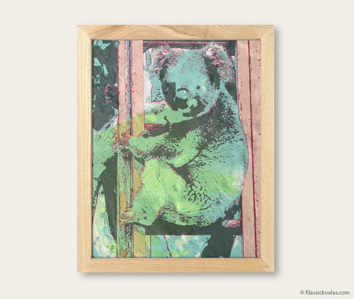 Pop Art Koalas Encaustic Painting 8-by-10 Inch Frame V 8