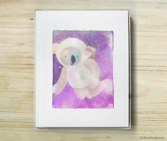 Space Koalas Watercolor Pastel Painting 8-by-10 Inch Frame 26