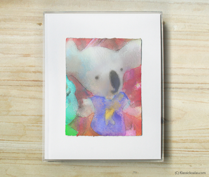 Space Koalas Watercolor Pastel Painting 8-by-10 Inch Frame 41