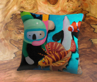 Aqua Koalas App Icon 22-Inch Linen Pillow