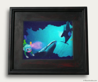 Aqua Koalas Classic Painting 10-by-14 Black Gallery Frame 6