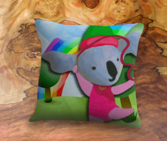 Happy Koalas App Icon 22-Inch Linen Pillow