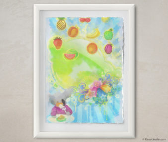 Happy Koalas Watercolor Pastel Painting 12-by-16 Inches White Frame 7