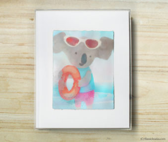 Happy Koalas Watercolor Pastel Painting 8-by-10 Inch Frame 11