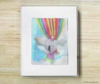Happy Koalas Watercolor Pastel Painting 8-by-10 Inch Frame 19