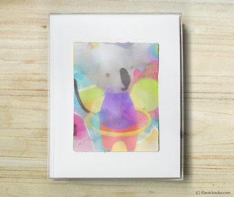 Happy Koalas Watercolor Pastel Painting 8-by-10 Inch Frame 25