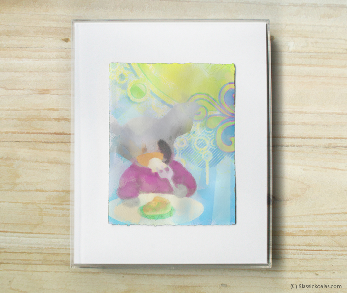 Happy Koalas Watercolor Pastel Painting 8-by-10 Inch Frame 30