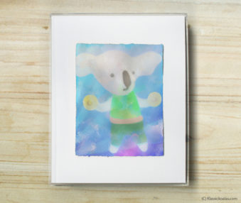 Happy Koalas Watercolor Pastel Painting 8-by-10 Inch Frame 32