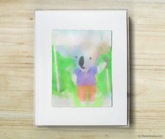 Happy Koalas Watercolor Pastel Painting 8-by-10 Inch Frame 33