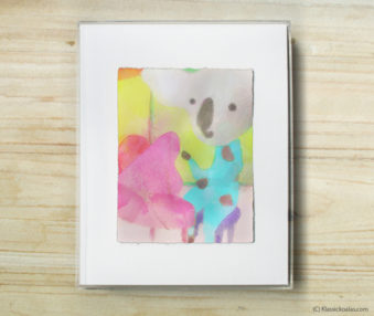 Happy Koalas Watercolor Pastel Painting 8-by-10 Inch Frame 39