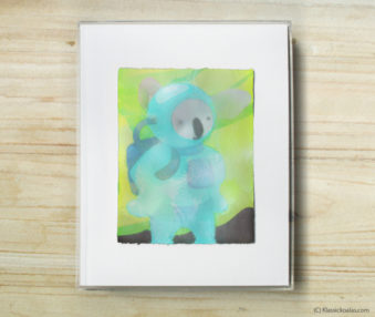Happy Koalas Watercolor Pastel Painting 8-by-10 Inch Frame 43