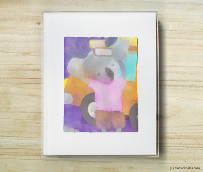 Happy Koalas Watercolor Pastel Painting 8-by-10 Inch Frame 44