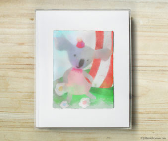 Happy Koalas Watercolor Pastel Painting 8-by-10 Inch Frame 49