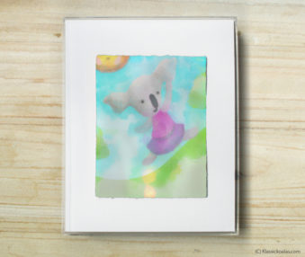 Happy Koalas Watercolor Pastel Painting 8-by-10 Inch Frame 51
