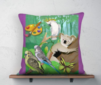 Koala Coloring Book Linen Pillow Case 22-by-22-inches