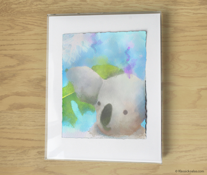 Magic Koalas Watercolor Pastel Painting 11-by-14 Inch Frame 39
