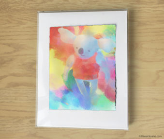 Magic Koalas Watercolor Pastel Painting 11-by-14 Inch Frame 58
