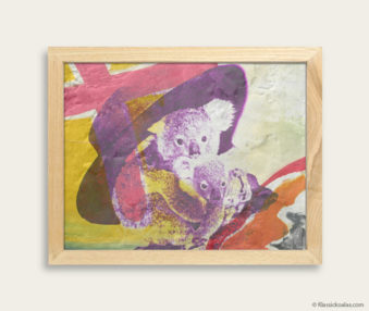 Pop Art Koalas Encaustic Painting 8-by-10 Inch Frame 13