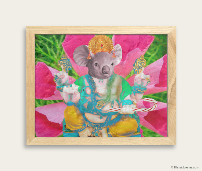 Pop Art Koalas Encaustic Painting 8-by-10 Inch Frame 26