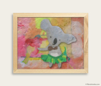Pop Art Koalas Encaustic Painting 8-by-10 Inch Frame 39