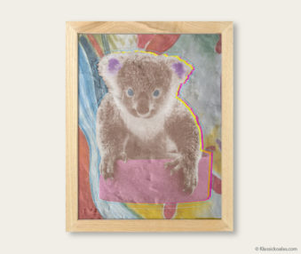 Pop Art Koalas Encaustic Painting 8-by-10 Inch Frame V 9