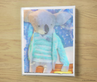 Snow Koalas Watercolor Pastel Painting 10-by-14 Inches Frame 10