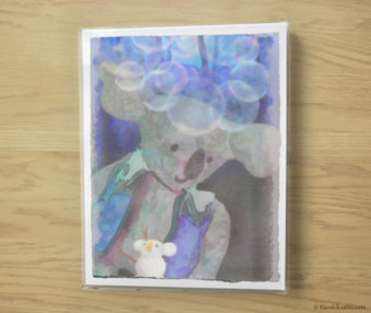 Snow Koalas Watercolor Pastel Painting 10-by-14 Inches Frame 5