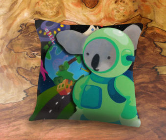 Space Koalas App Icon 22-Inch Linen Pillow