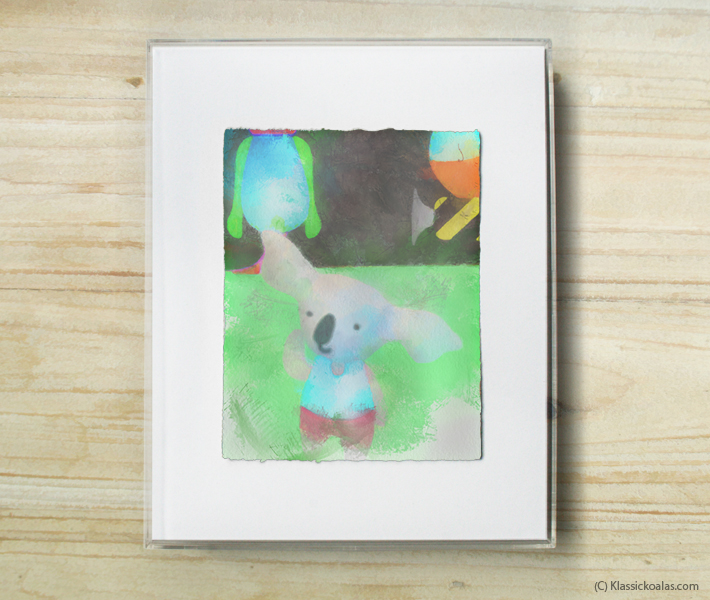 Space Koalas Watercolor Pastel Painting 8-by-10 Inch Frame 10