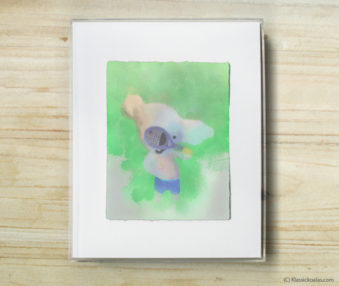 Space Koalas Watercolor Pastel Painting 8-by-10 Inch Frame 11