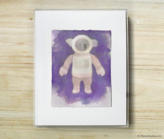 Space Koalas Watercolor Pastel Painting 8-by-10 Inch Frame 12