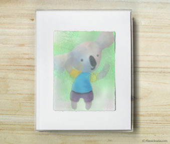 Space Koalas Watercolor Pastel Painting 8-by-10 Inch Frame 15