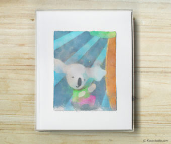 Space Koalas Watercolor Pastel Painting 8-by-10 Inch Frame 20