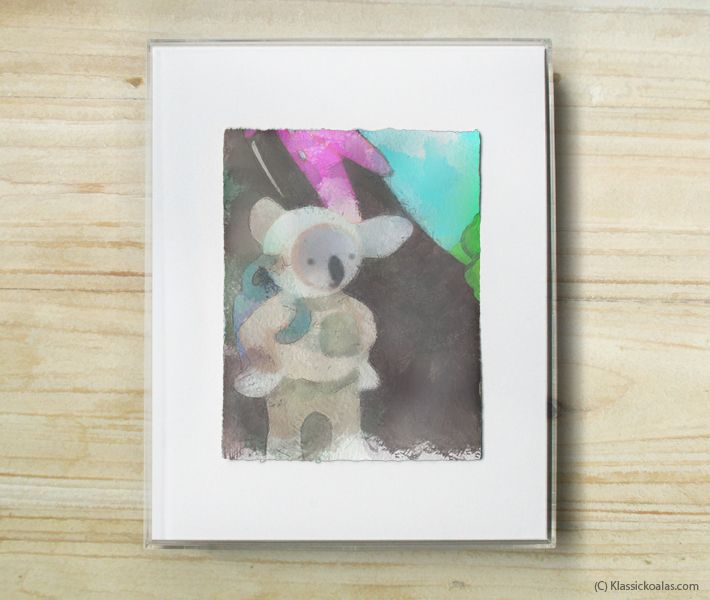 Space Koalas Watercolor Pastel Painting 8-by-10 Inch Frame 22