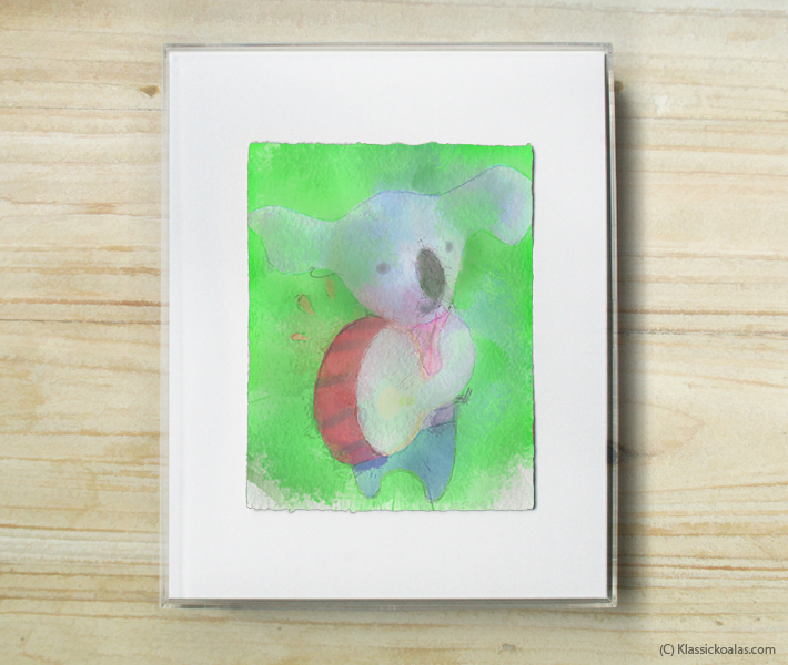 Space Koalas Watercolor Pastel Painting 8-by-10 Inch Frame 24