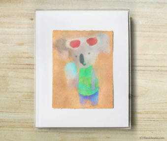 Space Koalas Watercolor Pastel Painting 8-by-10 Inch Frame 30