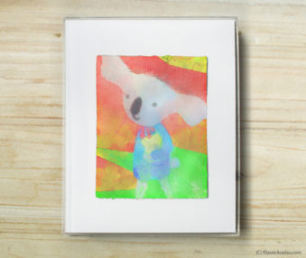 Space Koalas Watercolor Pastel Painting 8-by-10 Inch Frame 36
