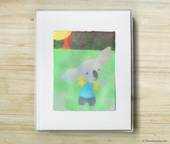 Space Koalas Watercolor Pastel Painting 8-by-10 Inch Frame 44