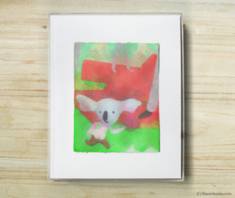 Space Koalas Watercolor Pastel Painting 8-by-10 Inch Frame 46
