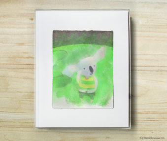 Space Koalas Watercolor Pastel Painting 8-by-10 Inch Frame 54